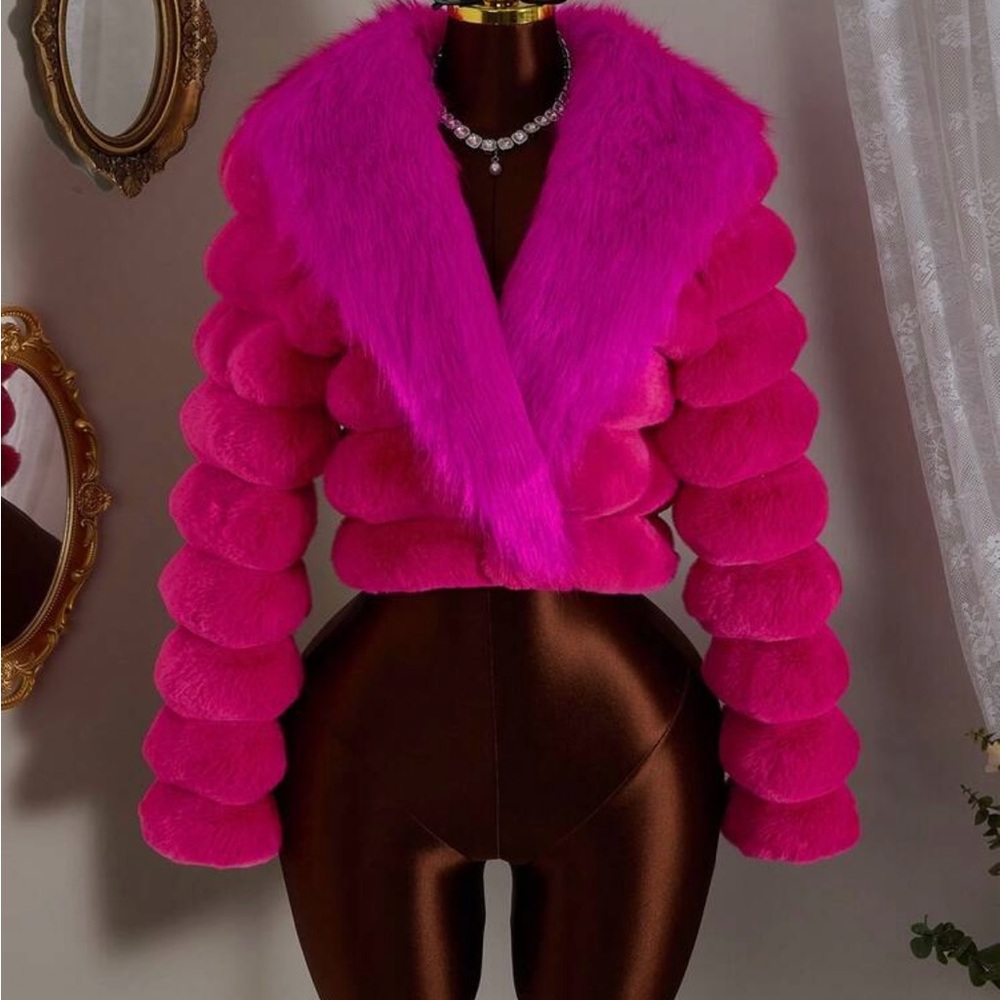 Chic Fuchsia Teddy Jacket
